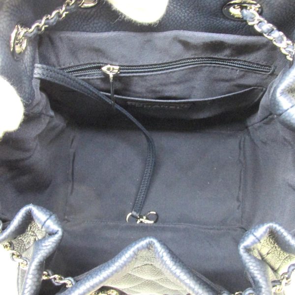 2111900171399 04 Chanel Drawstring 2way Chain Shoulder Bag Caviar Skin Navy