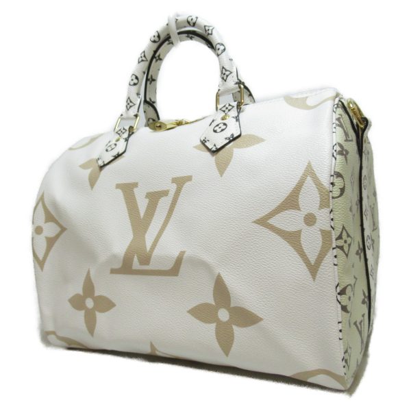 3 Louis Vuitton Speedy Bandouliere 30 Back Shoulder Bag Monogram Giant White