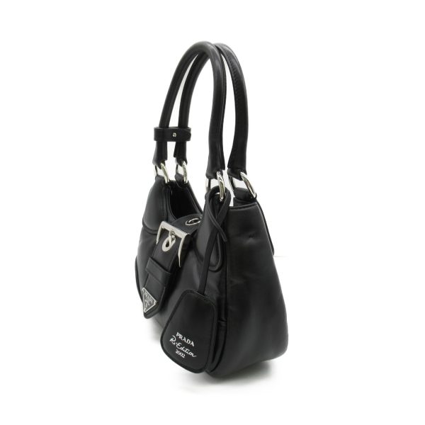 3 Prada Moon Padded Nappa Leather Shoulder Bag Black