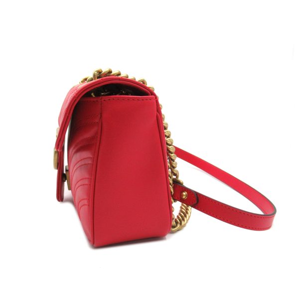 3 Gucci GG Marmont Small Shoulder Bag Leather Red