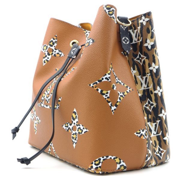 3 Louis Vuitton Neonoe Shoulder Bag Monogram Jungle Multicolor Brown