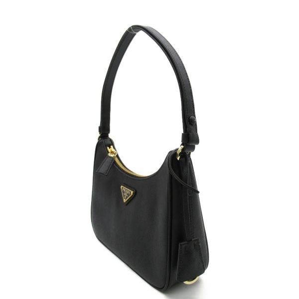 3 Prada Shoulder Bag Saffiano Leather Black