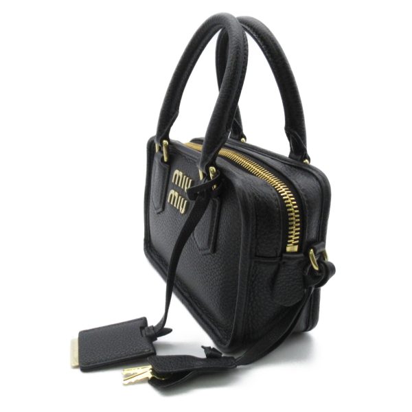 3 Miu Miu Casual Style Shoulder Bag Leather Black