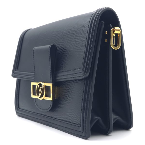 3 Louis Vuitton Dauphine MM Shoulder Bag Calf Epi Black