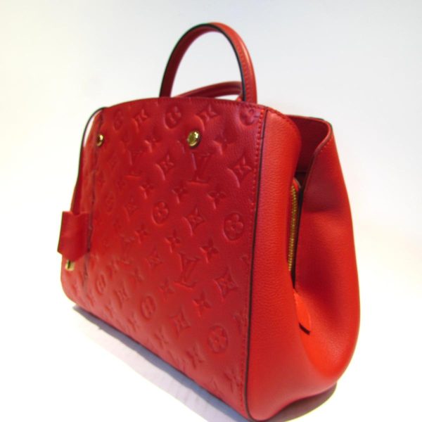 3 Louis Vuitton Montaigne MM Shoulder Bag Empreinte Sleaze Red