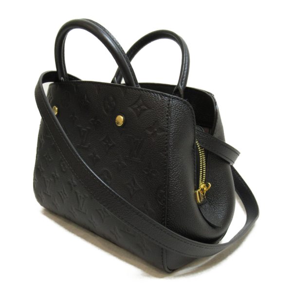 3 Louis Vuitton Montaigne BB Shoulder Bag Leather Empreinte Black