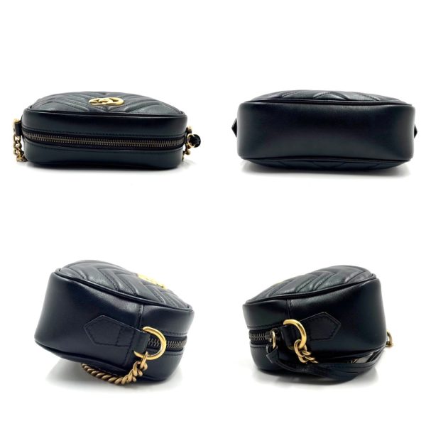 3 Gucci Shoulder Bag Mini Bag GG Marmont Crossbody Bag Black