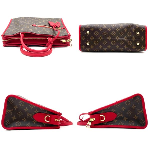 3 Louis Vuitton Monogram Popincourt Coliquela Shoulder Bag PM Cerise Brown Red