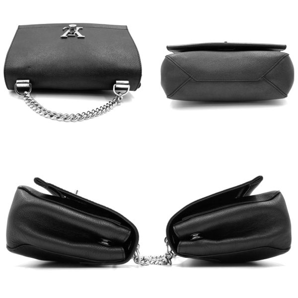 3 Louis Vuitton Calfskin Lockme 2 BB Chain Shoulder Bag Crossbody Black