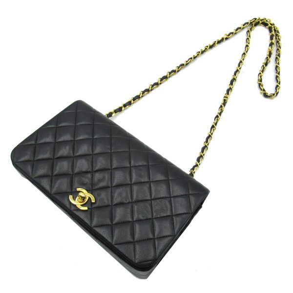 4 Chanel Chain Shoulder Bag Sheepskin Black