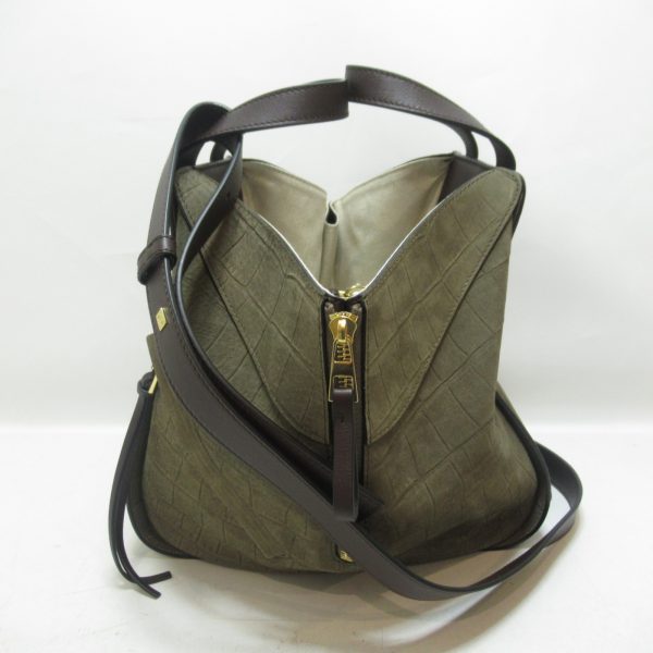 4 Loewe Hammock Bag Shoulder Bag Leather Khaki