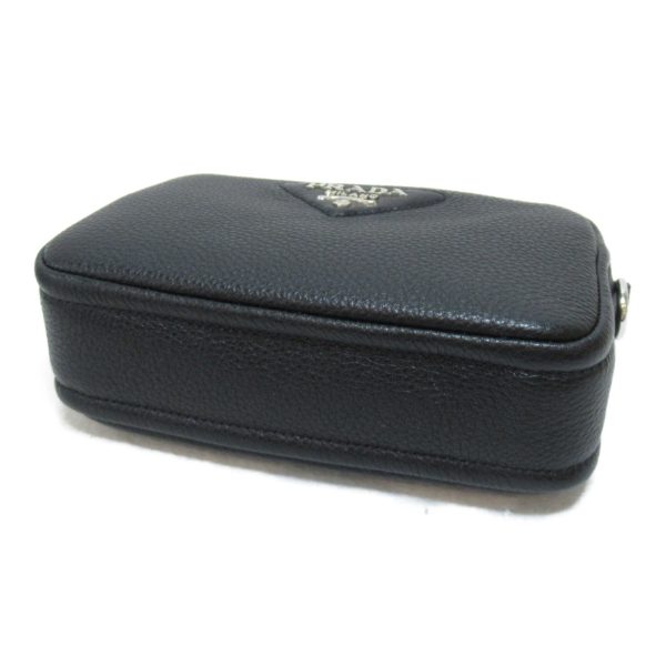 4 Prada Shoulder Bag Handbag Leather Black