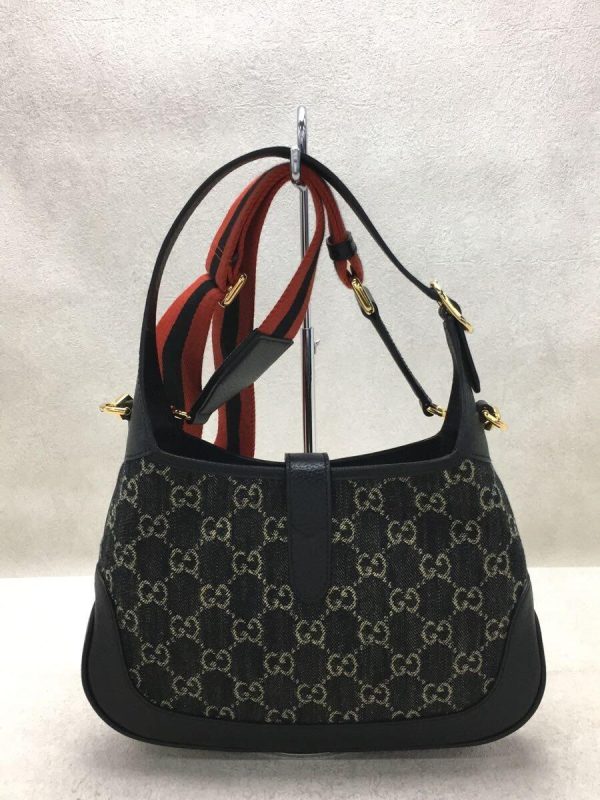 4 Gucci GG Jackie Shoulder Bag Canvas Black