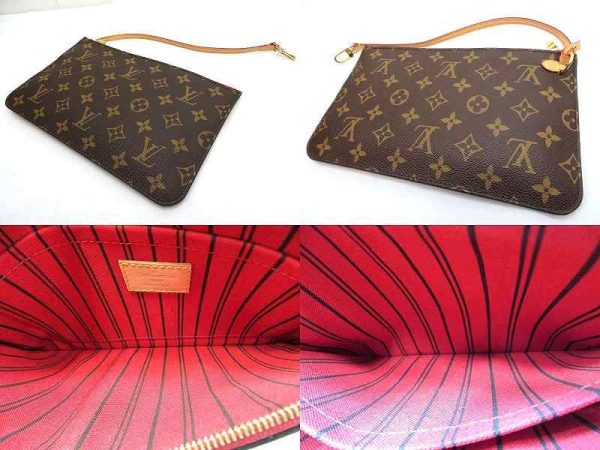 4 Louis Vuitton Neverfull MM Monogram Tote Bag With Pouch Shoulder Bag