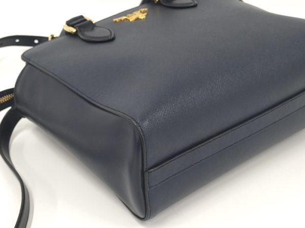 4 Prada 2way Shoulder Bag Saffiano Leather Navy