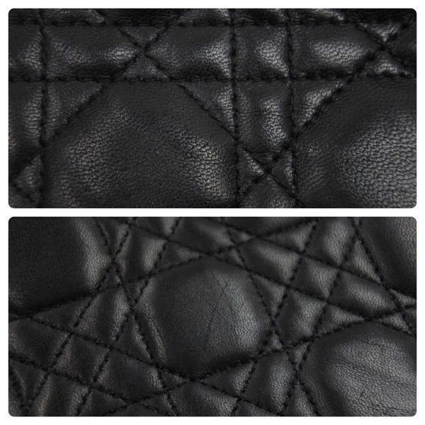 45274 5 Christian Dior Lady Dior Black Medium 2way Lambskin