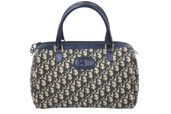 46238 d1 Christian Dior Mini Boston Handbag Trotter All Over Pattern Canvas