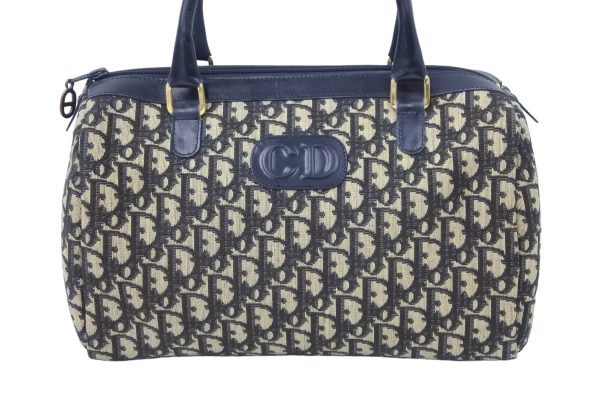 46238 d2 Christian Dior Mini Boston Handbag Trotter All Over Pattern Canvas