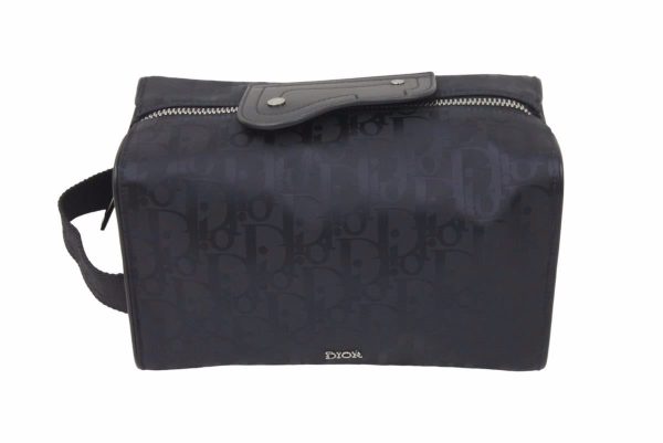 48699 1 Christian Dior Lingot Pouch Toiletry Case Oblique Mirage Black