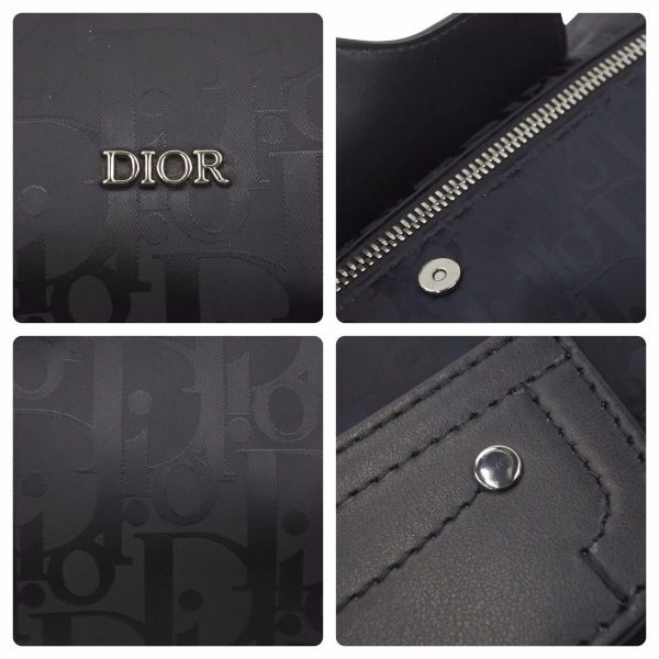 48699 6 Christian Dior Lingot Pouch Toiletry Case Oblique Mirage Black