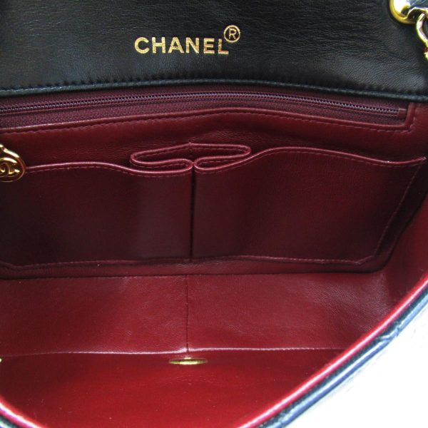 5 Chanel Chain Shoulder Bag Sheepskin Black