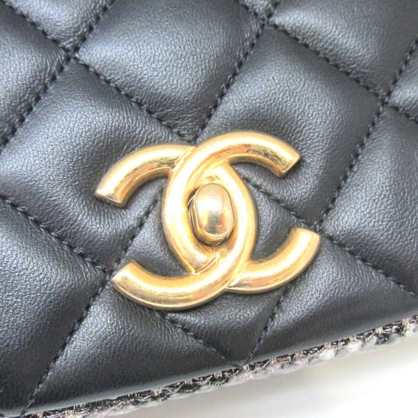 5 Chanel Chain Shoulder Bag Lambskin Black