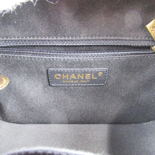 5 Chanel Vanity Chain Shoulder Bag Cowhide Calf Black