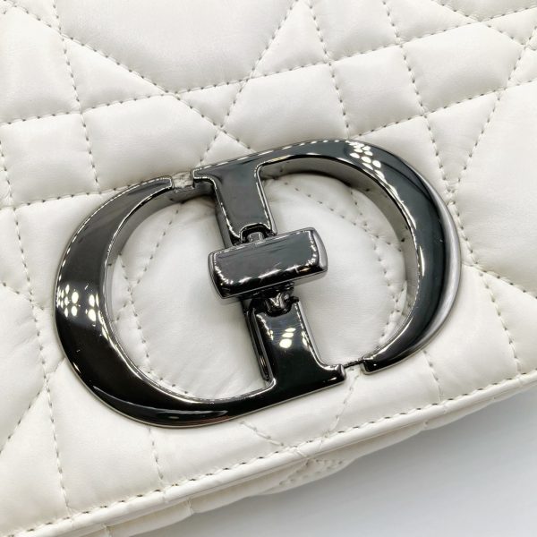 5 Dior Chain Shoulder Bag Lambskin White