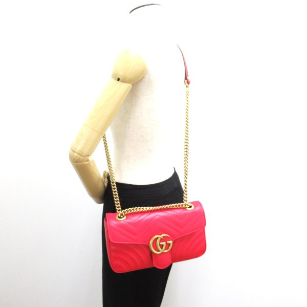 5 Gucci GG Marmont Small Shoulder Bag Leather Red