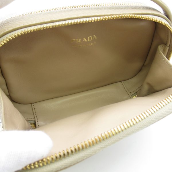 5 Prada Shoulder Bag Leather Beige