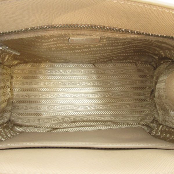 5 Prada Shoulder Bag Leather Beige Pink
