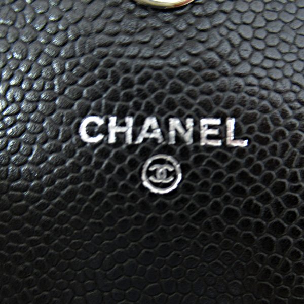 5 Chanel Cocomark Half Moon Chain Wallet Shoulder Bag Caviar Skin Black