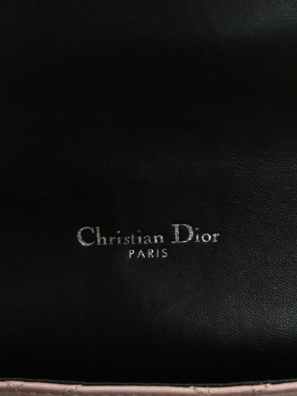 5 Christian Dior Cannage Charm Shoulder Bag Leather Black