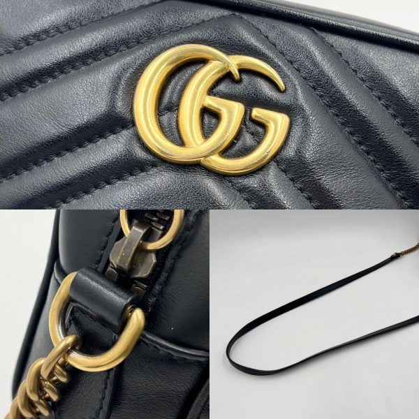 5 Gucci Shoulder Bag Mini Bag GG Marmont Crossbody Bag Black