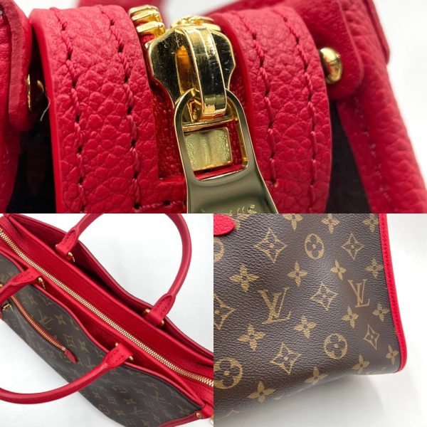 5 Louis Vuitton Monogram Popincourt Coliquela Shoulder Bag PM Cerise Brown Red