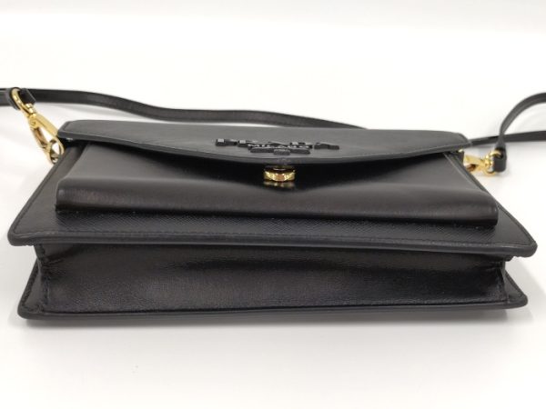 5 Prada 2way Shoulder Bag Saffiano Mini Bag Leather Black