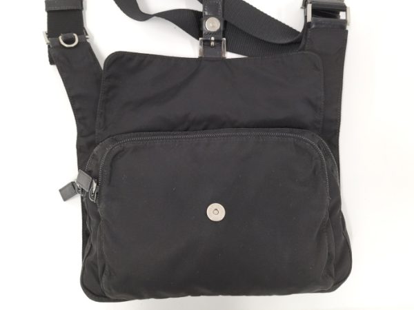 5 Prada Shoulder Bag Logo Nylon Black