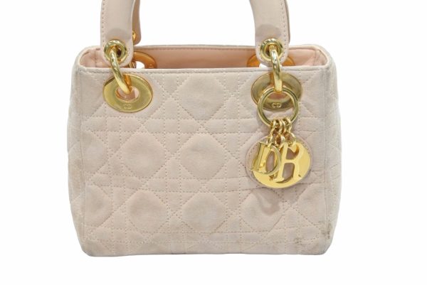 50972 d3 Christian Dior Mini Handbag Beige Bag Logo Gold Hardware