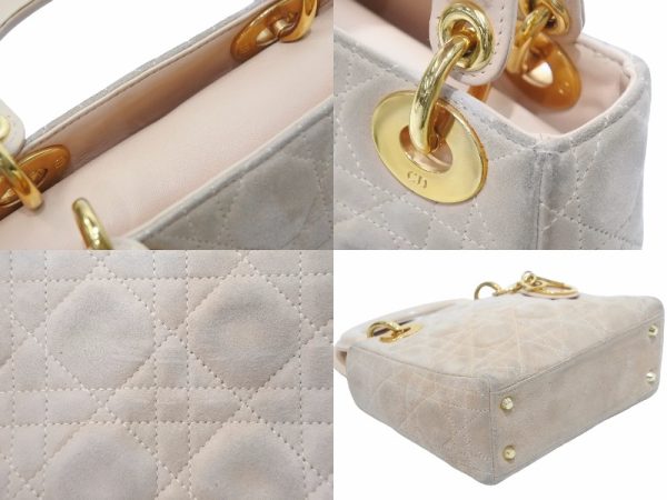 50972 d7 Christian Dior Mini Handbag Beige Bag Logo Gold Hardware