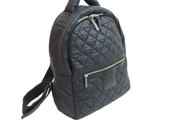 51772 d3 Chanel Rucksack Daypack Coco Cocoon Mark Nylon Leather Black