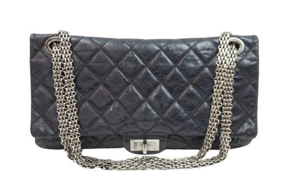 52357 1 Chanel Chain Shoulder Bag Black Leather Silver Hardware Handbag