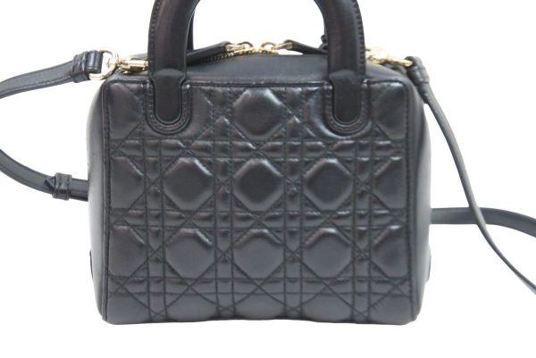 52403 3 Christian Dior Handbag Shoulder Bag Black Leather