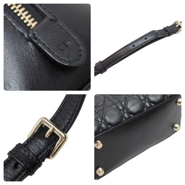 52403 5 Christian Dior Handbag Shoulder Bag Black Leather