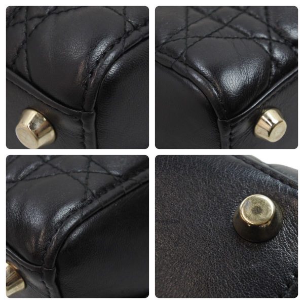 52403 6 Christian Dior Handbag Shoulder Bag Black Leather