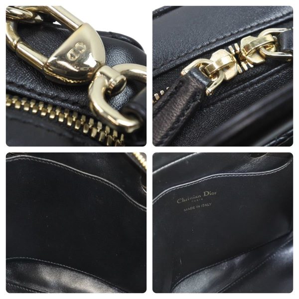 52403 8 Christian Dior Handbag Shoulder Bag Black Leather