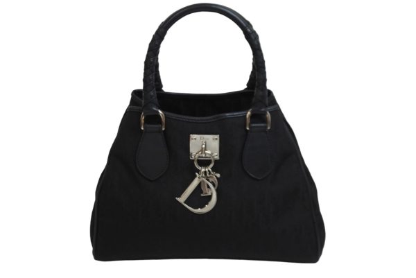 54315 d1 Christian Dior Handbag Lovely Tote Black Silver Hardware