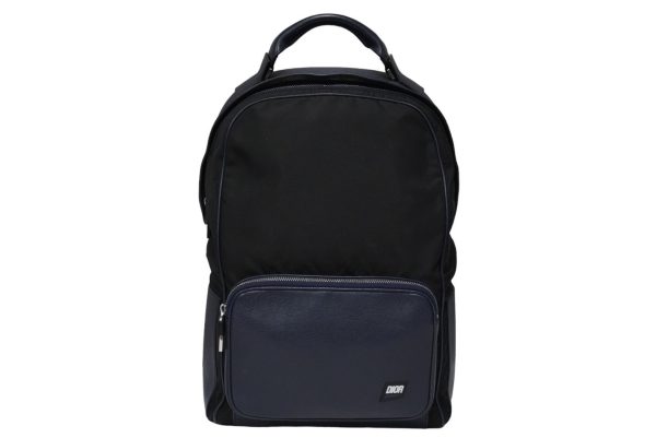 54319 d1 Dior Rucksack Backpack Leather Nylon Navy Black Silver Hardware