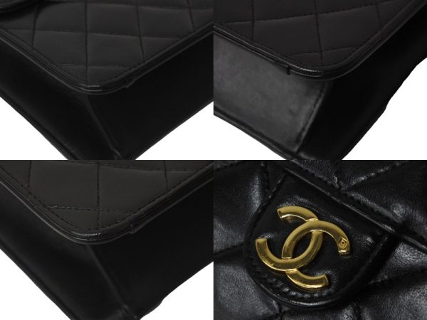 55634 d6 Chanel Shoulder Bag Matelasse Half Flap Coco Mark Black Gold Hardware