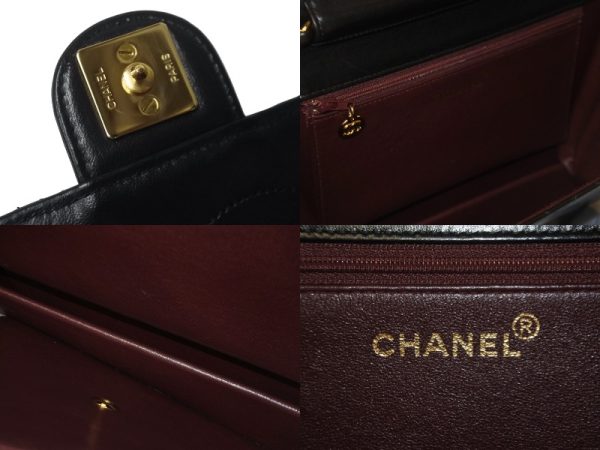 55634 d8 Chanel Shoulder Bag Matelasse Half Flap Coco Mark Black Gold Hardware