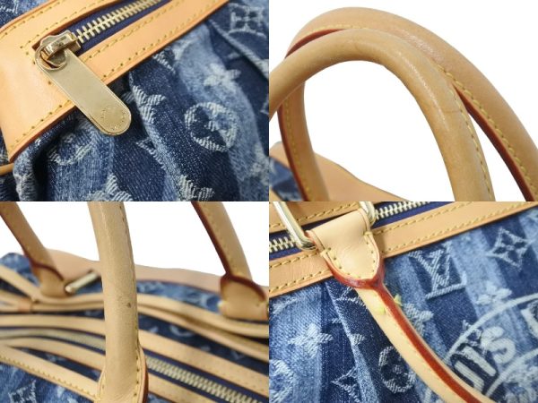 56641 d5 Louis Vuitton Monogram Denim Cavalier GM 2way Shoulder Bag Blue Gold Hardware